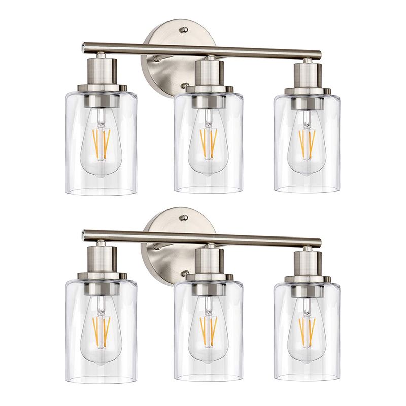 Silva Modern Cylindrical Metal&Glass Wall Lamp In Living Room, Nickel - Neutral Decor