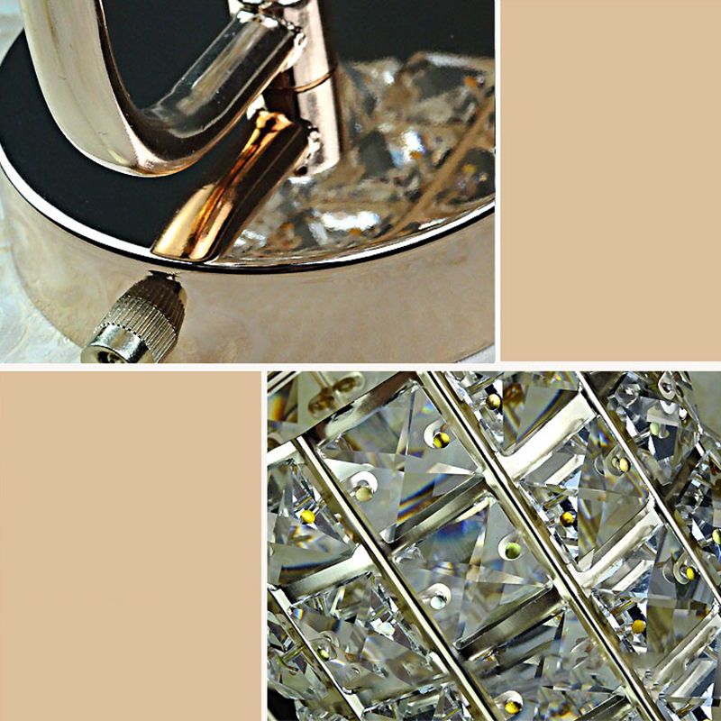 Kristy Vintage Cylinder Metal Bedside Wall Lamp, Gold/Chrome - Neutral Decor