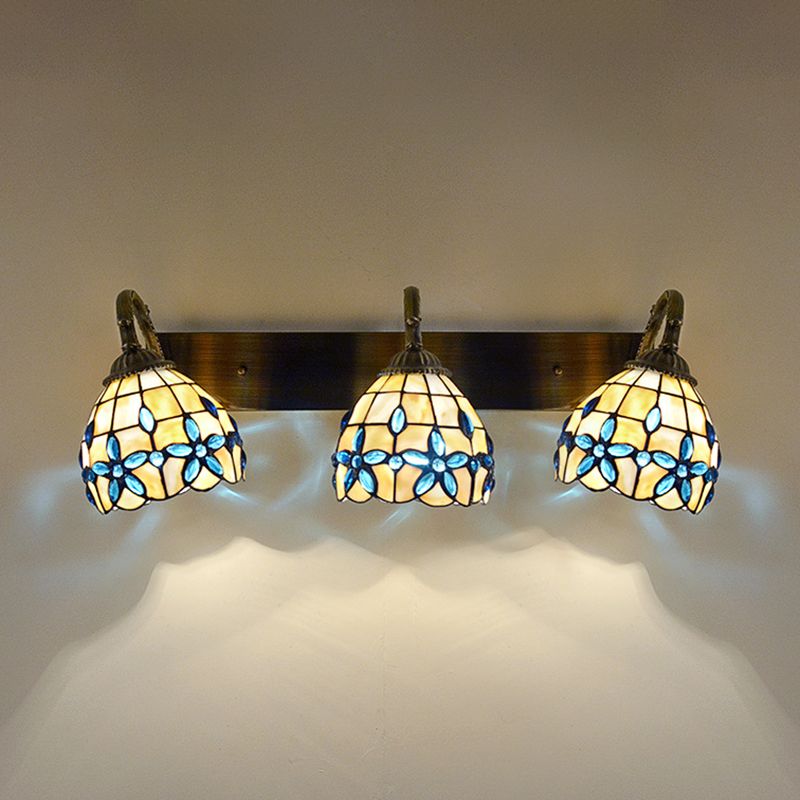 Arisha Vintage Flower Shaped Metal/Glass bedroom wall lamp - Neutral Decor