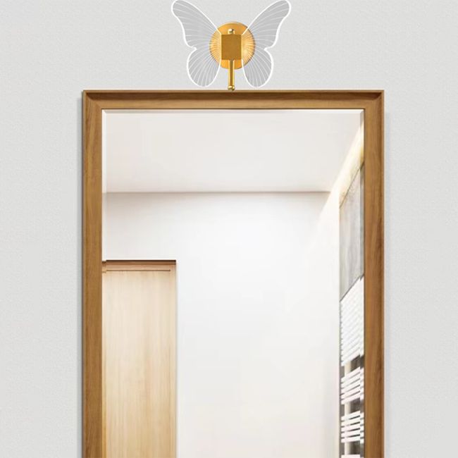 Arisha Cute Butterfly Metal Wall Lamp, Gold - Neutral Decor
