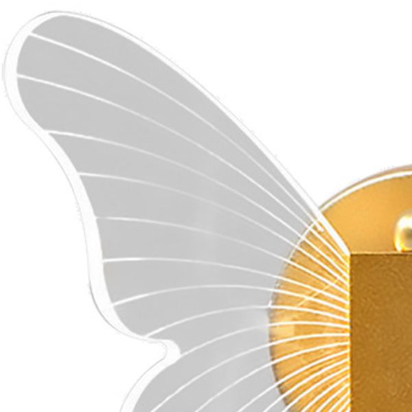 Arisha Cute Butterfly Metal Wall Lamp, Gold - Neutral Decor