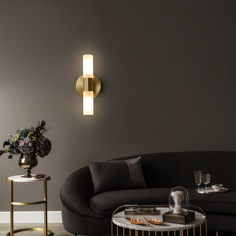 Arisha Modern Cylindrical Metal Led Wall Lamp, Gold - Neutral Decor