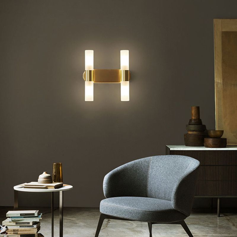 Arisha Modern Cylindrical Metal Led Wall Lamp, Gold - Neutral Decor