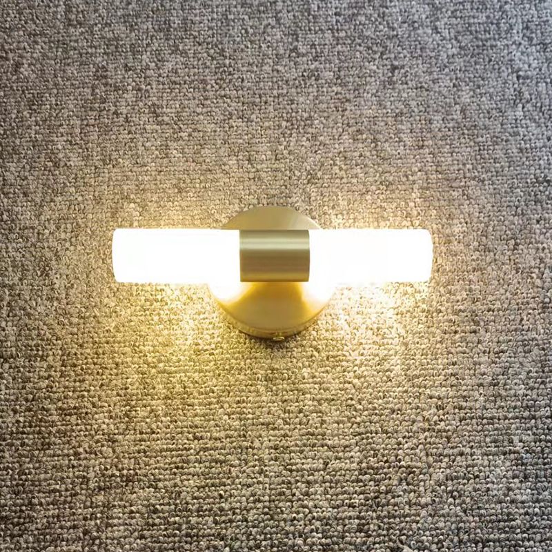 Arisha Modern Cylindrical Metal Led Wall Lamp, Gold - Neutral Decor