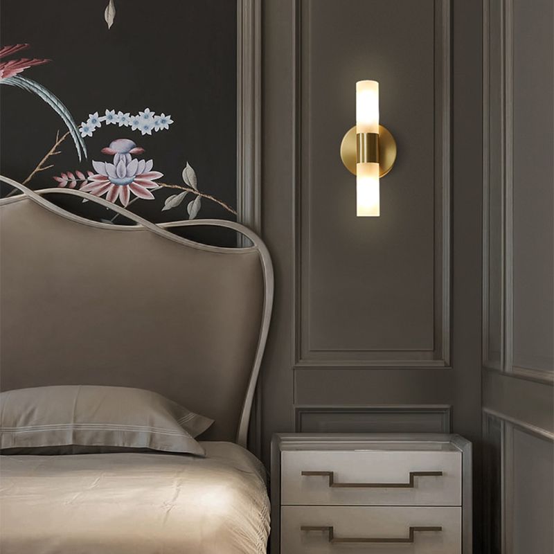 Arisha Modern Cylindrical Metal Led Wall Lamp, Gold - Neutral Decor