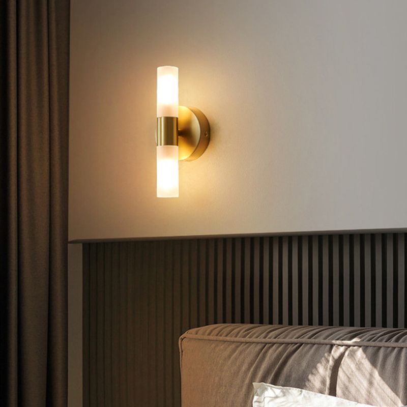 Arisha Modern Cylindrical Metal Led Wall Lamp, Gold - Neutral Decor