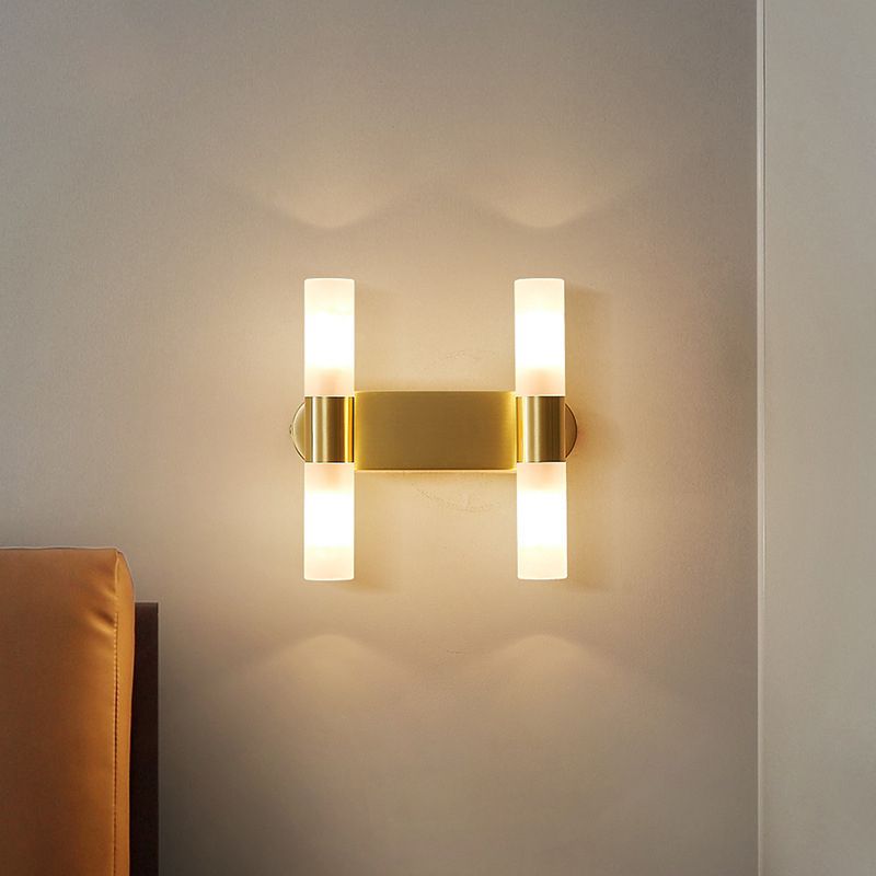 Arisha Modern Cylindrical Metal Led Wall Lamp, Gold - Neutral Decor