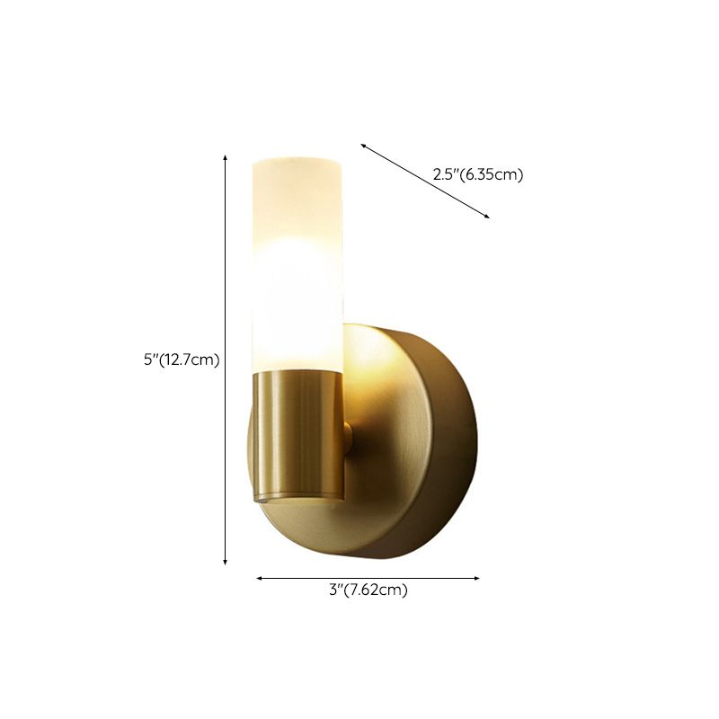 Arisha Modern Cylindrical Metal Led Wall Lamp, Gold - Neutral Decor
