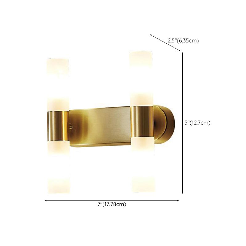 Arisha Modern Cylindrical Metal Led Wall Lamp, Gold - Neutral Decor