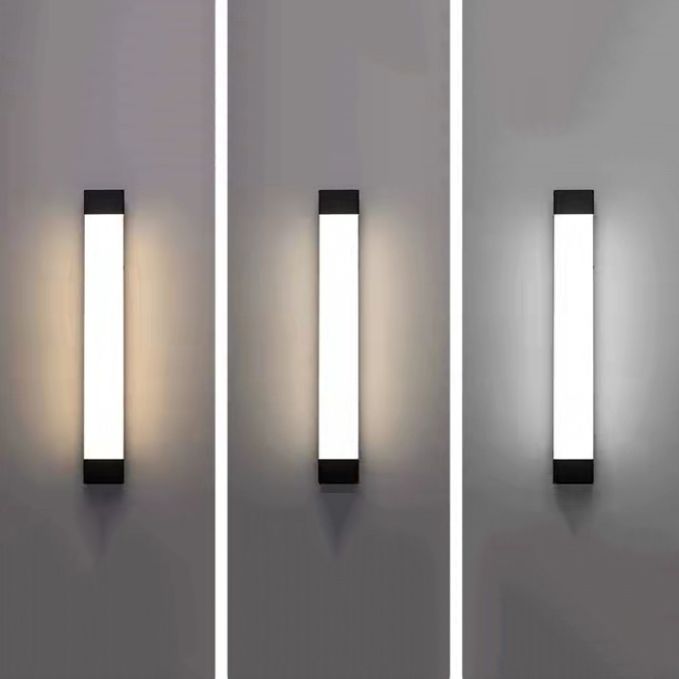 Ray Minimalist Linear Metal Outdoor Wall Lamp, Black - Neutral Decor