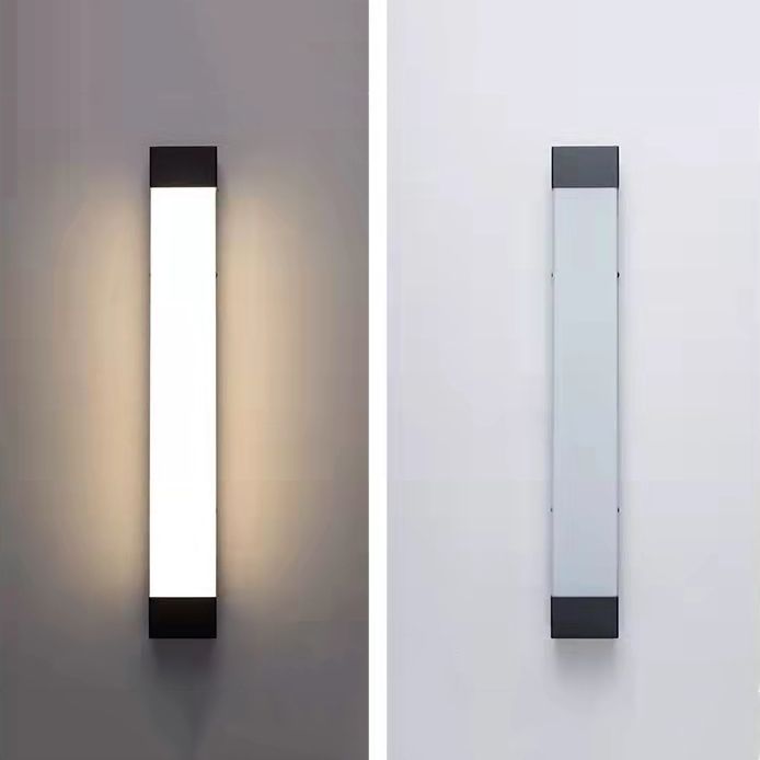 Ray Minimalist Linear Metal Outdoor Wall Lamp, Black - Neutral Decor