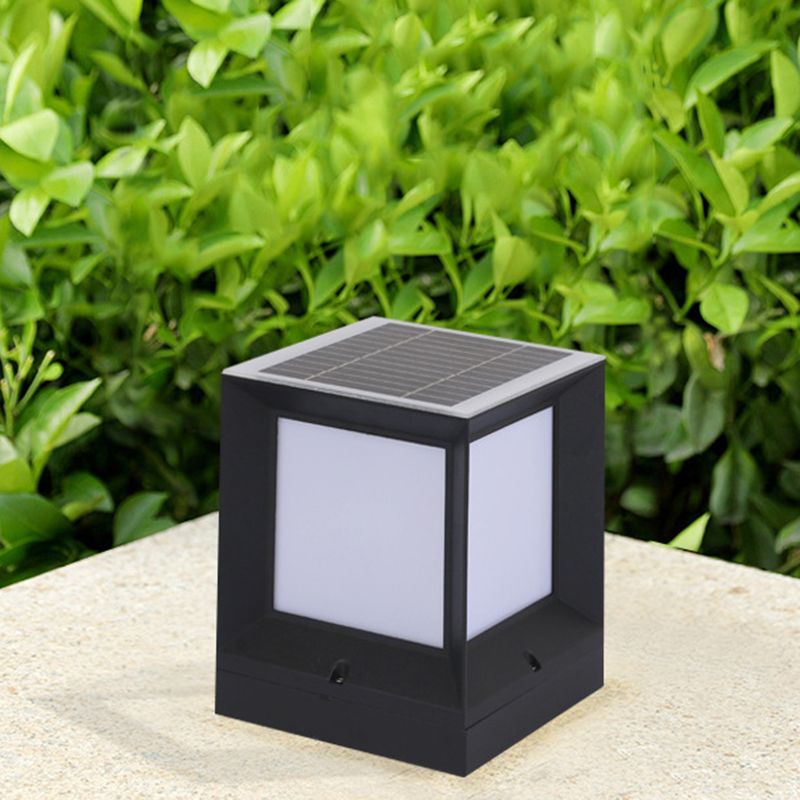 Ray Modern Simple Rectangle Metal Outdoor Floor Lamp, Black - Neutral Decor
