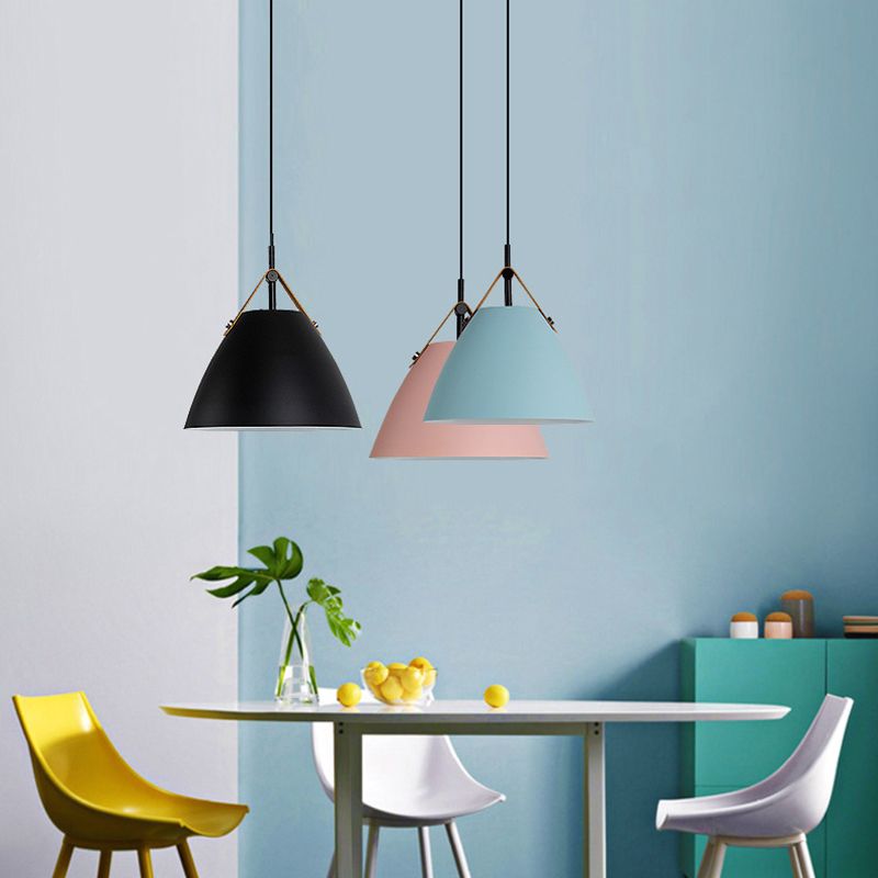 Valentina Modern Frisbee Shaped Metal Pendant Light, Black/White - Neutral Decor