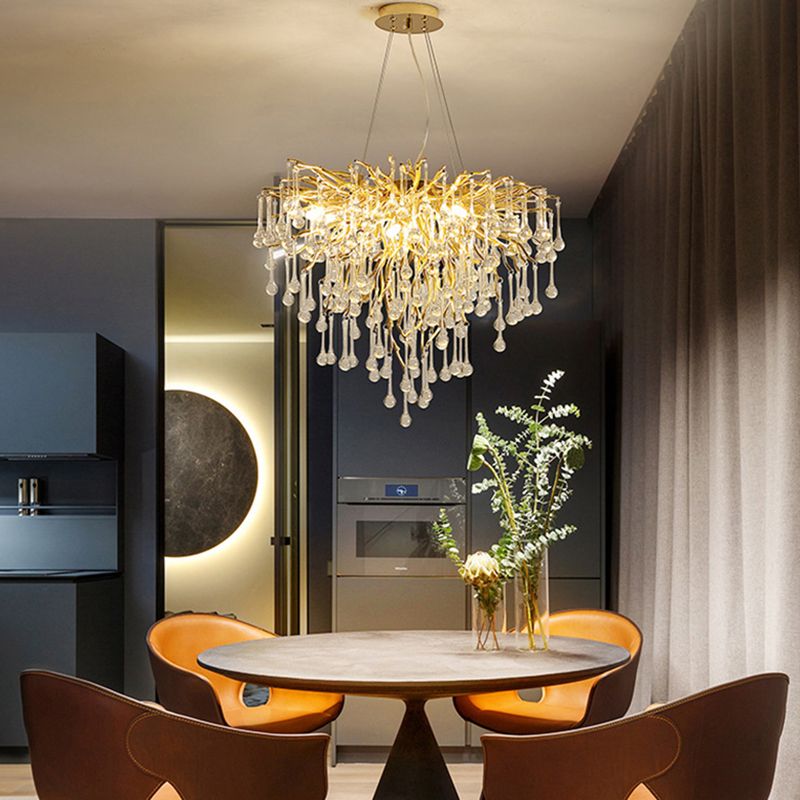Arisha Pendant Light Tassel Luxury, Metal/Crystal, Gold, Bedroom - Neutral Decor