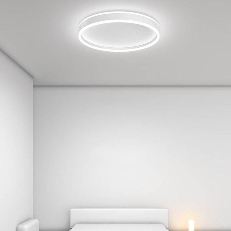 Arisha Modern Round Led Metal Flush Mount Ceiling Light, White/Black - Neutral Decor
