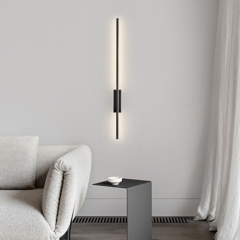 Arisha Modern Linear Metal&Acrylic Bedroom Wall Lamp, Black/Brass - Neutral Decor