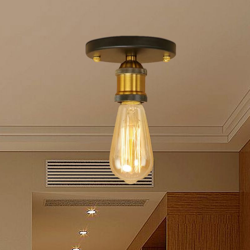 Silva Retro Vintage Bulb Semi-Flush Mount Ceiling Light - Neutral Decor