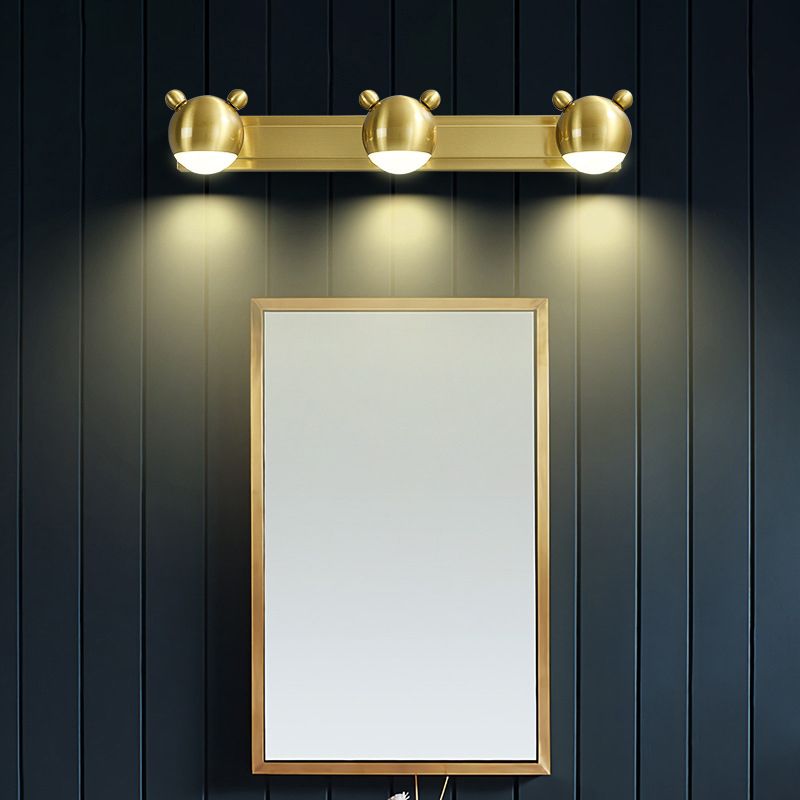 Arisha Modern Animal Globe Metal Vanity Wall Light, Gold, Bedroom - Neutral Decor