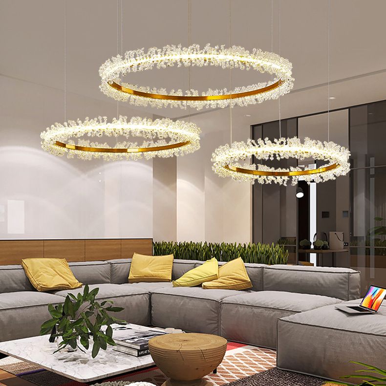 Kristy Luxury Circular Crystal Tassel Pendant Light - Neutral Decor