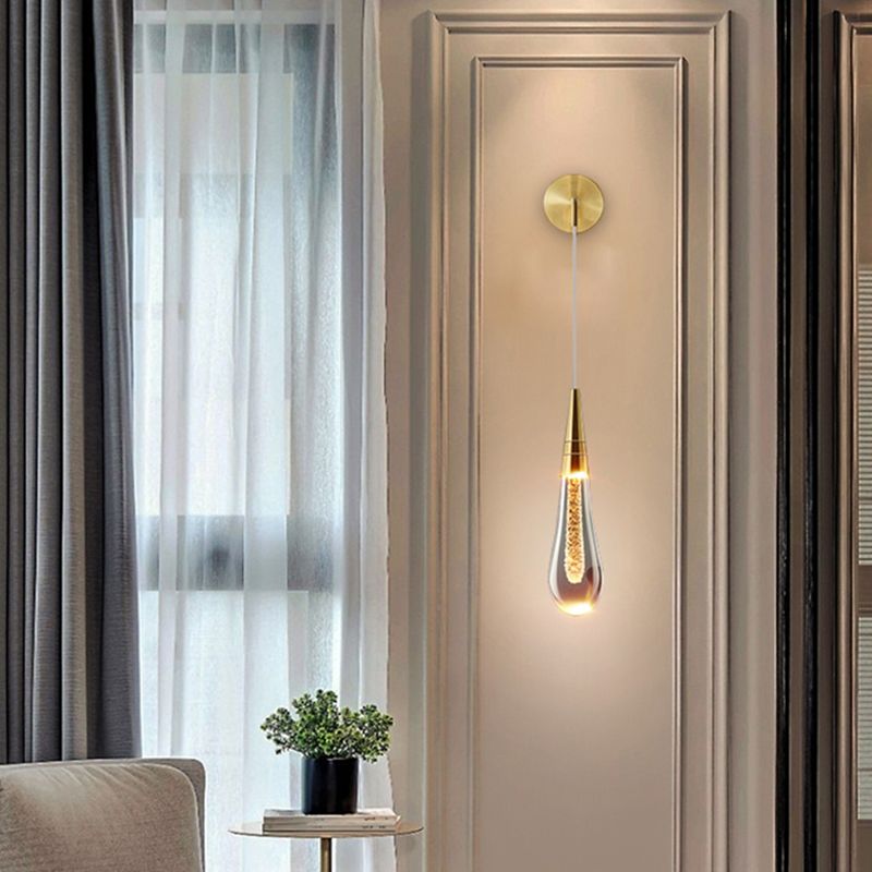 Kristy Modern Water Drop Wall Lamp, Black/Gold - Neutral Decor