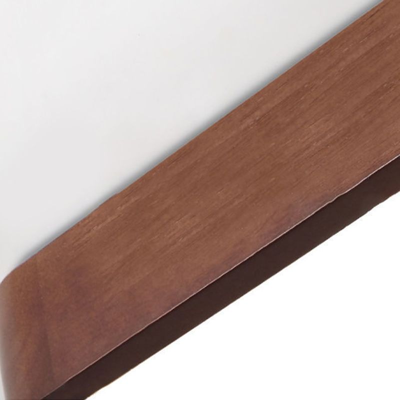 Muto Modern Geometric Walnut LED Flush Mount Ceiling Light - Neutral Decor