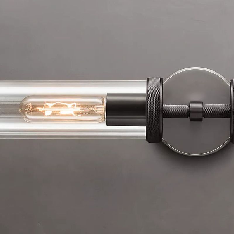 Arisha Modern Cylindrical Metal Led Wall Lamp, Black/Copper - Neutral Decor