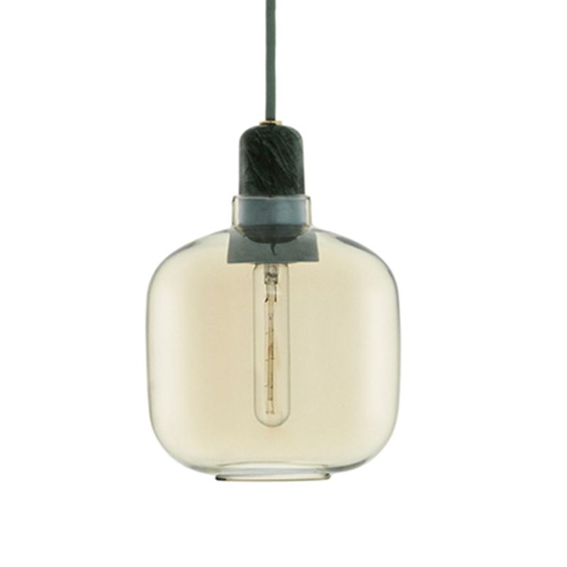 Valentina Designer Cylinder Pendant Light, Marble & Glass - Neutral Decor