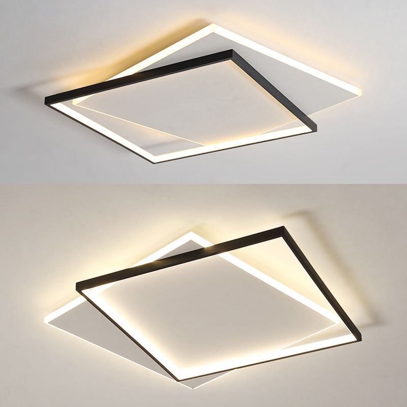 Arisha Modern Duo-Square Flush Mount Ceiling Light - Neutral Decor