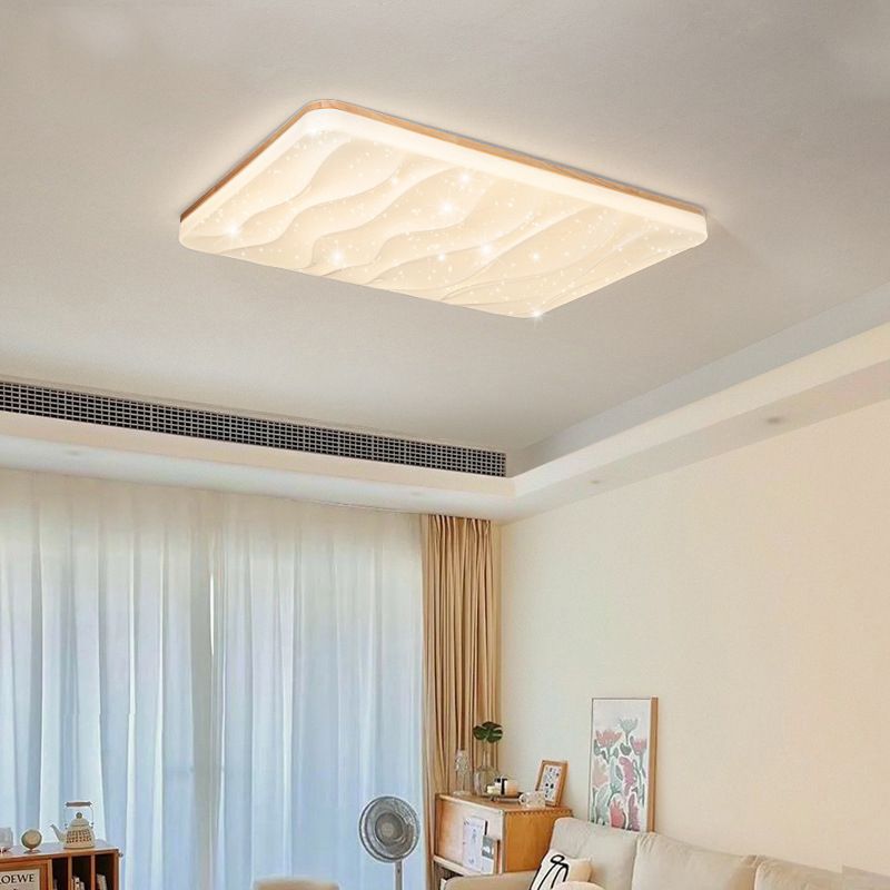 Muto LED Geometric Flush Mount Ceiling Light, White - Neutral Decor