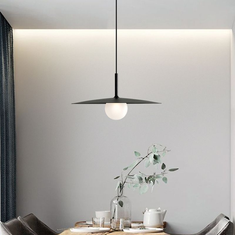 Arisha Modern Dish-shaped Metal Pendant Light, Black/White/Grey - Neutral Decor