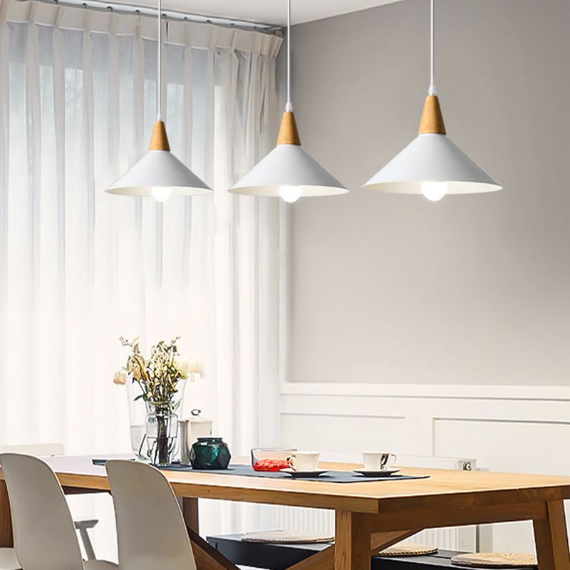 Valentina Minimalist Cap-shaped Metal Pendant Light, Natural Wood - Neutral Decor