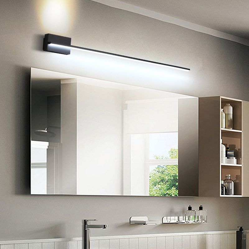 Arisha Minimalist Linear Metal Vanity Wall Light, Black, Bathroom - Neutral Decor