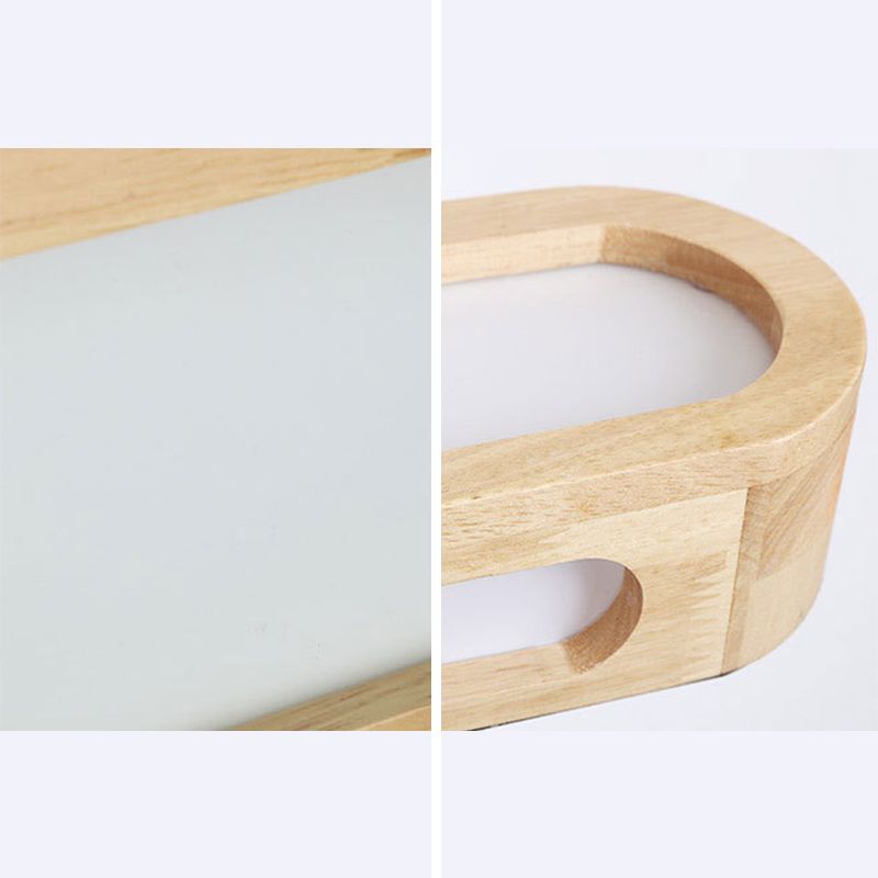 Muto Rectangular Wooden Energy Saving Oblong Wall Lamp - Neutral Decor