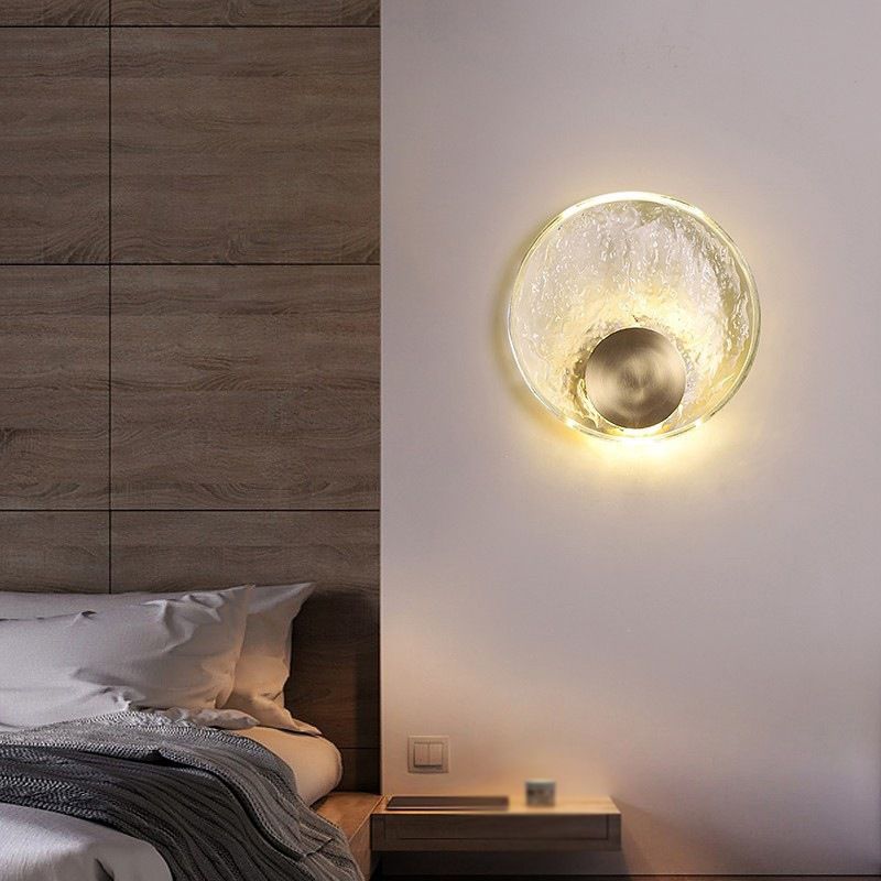 Kristy Art Deco Globe Crystal&Metal Bedroom Wall Lamp, Gold - Neutral Decor