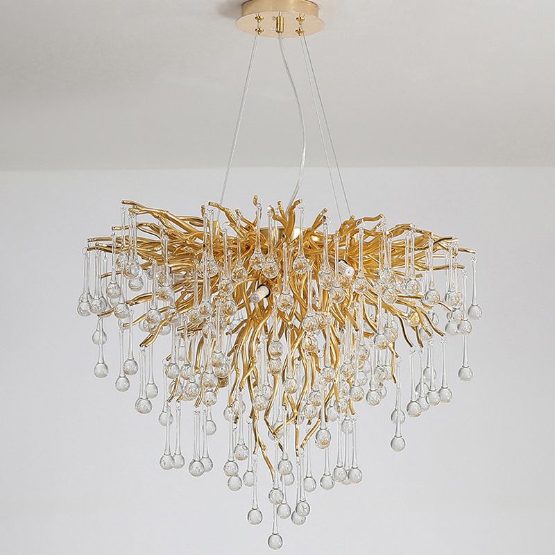 Arisha Pendant Light Tassel Luxury, Metal/Crystal, Gold, Bedroom - Neutral Decor