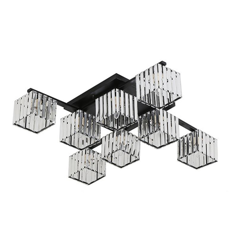 Kristy Modern Flush Mount Ceiling Light, Black/Gold - Neutral Decor