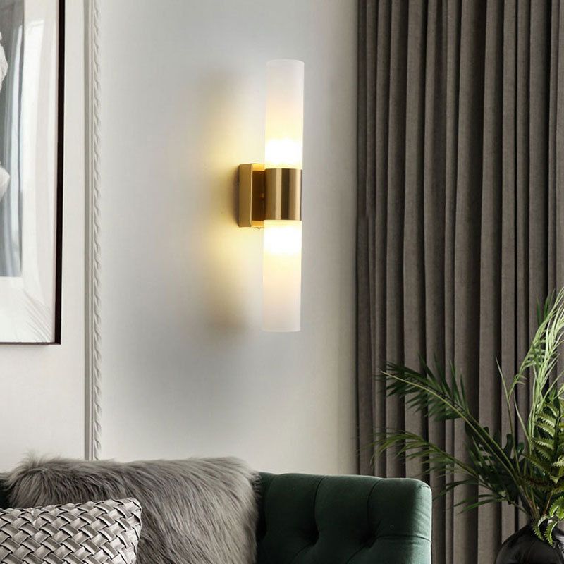 Arisha Modern Double Headed Metal Glass Vanity Wall Lamp, Black/Gold - Neutral Decor