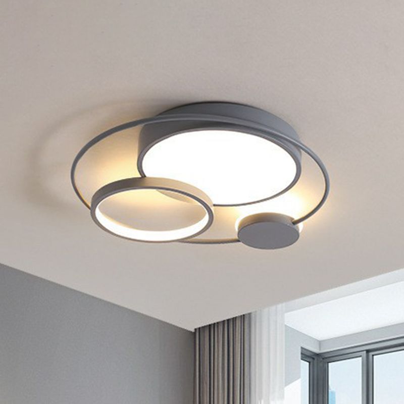 Arisha Modern Circular LED Flush Mount Ceiling Light, Black & White - Neutral Decor