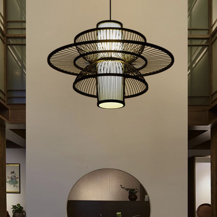 Muto Lotus-Shaped Rattan Pendant Light - Neutral Decor