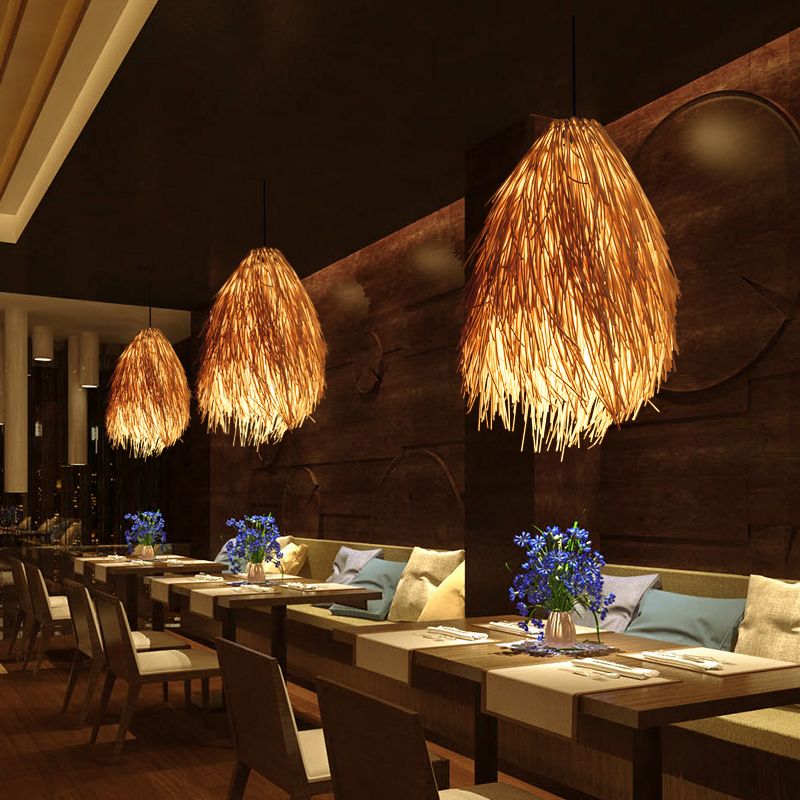 Muto Designer Handmade Weave Pendant Light, Rattan - Neutral Decor