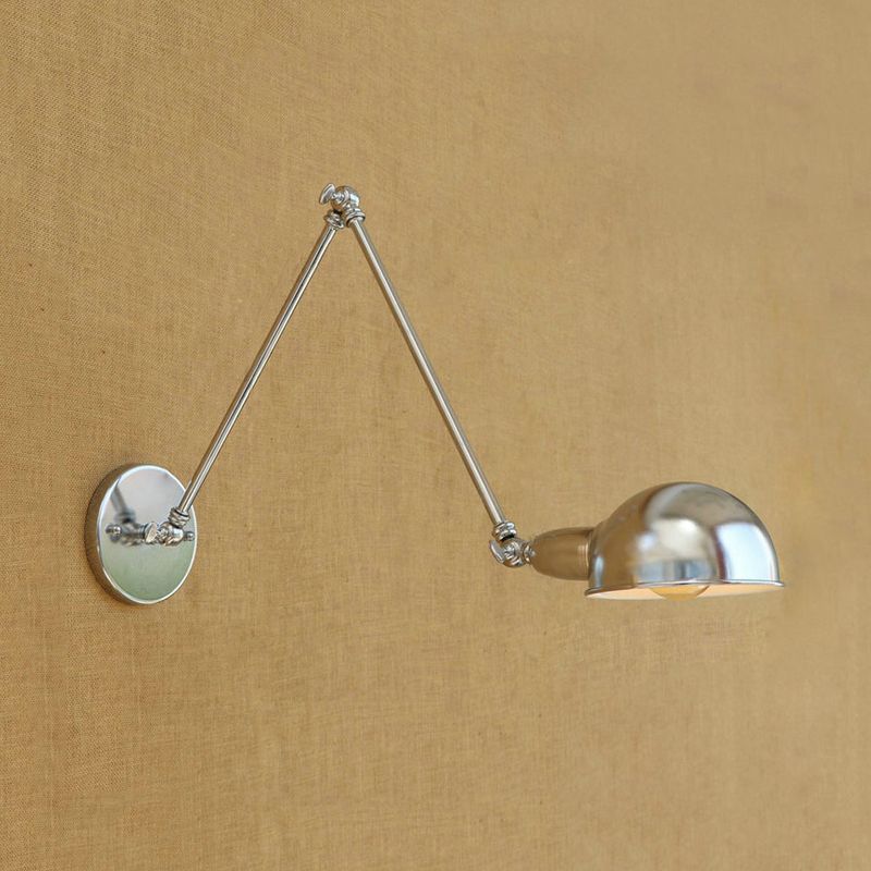 Epoch Wall Lamp Dome Minimalist, Adjustable Metal, Silver, Bedroom - Neutral Decor