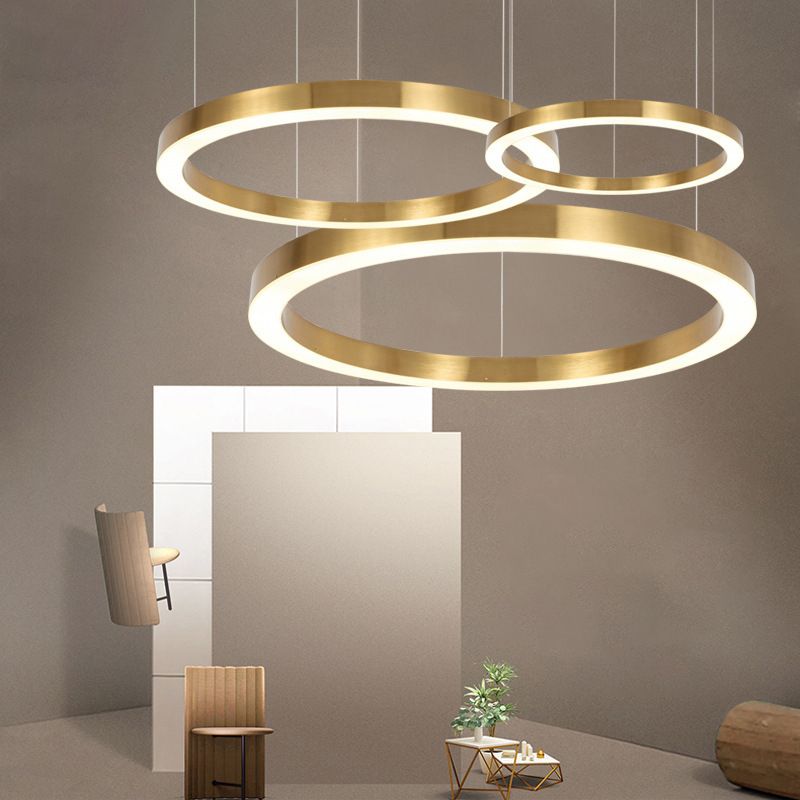Arisha Modern Ring Metal Pendant Light, Gold - Neutral Decor