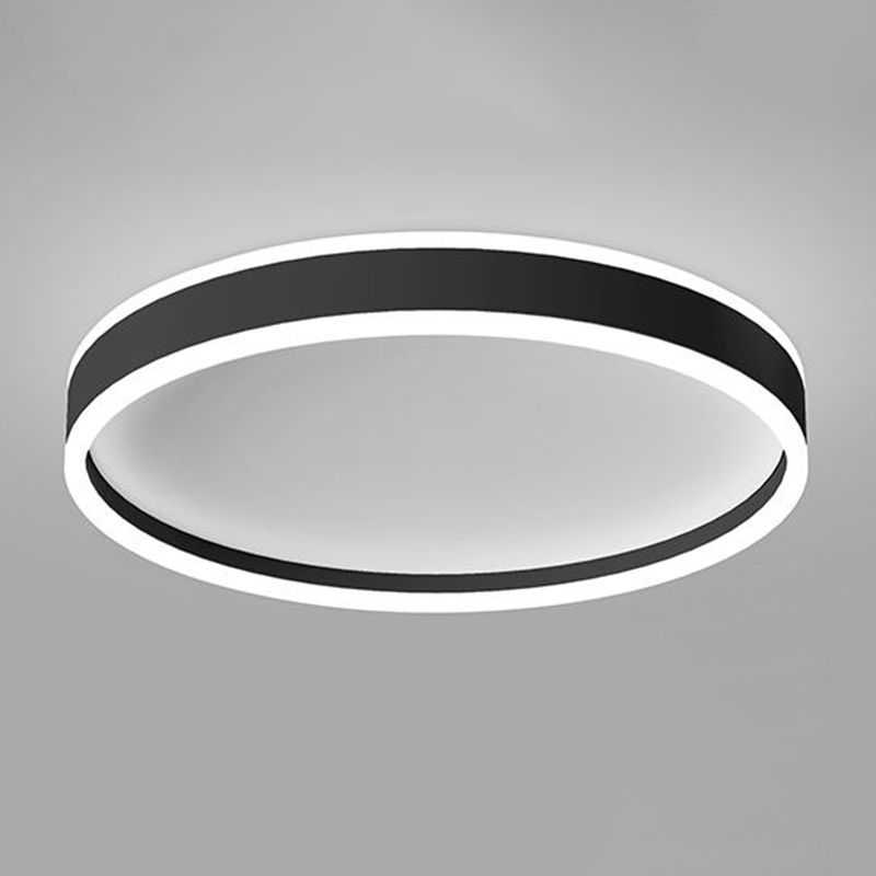 Arisha Modern Round Led Metal Flush Mount Ceiling Light, White/Black - Neutral Decor