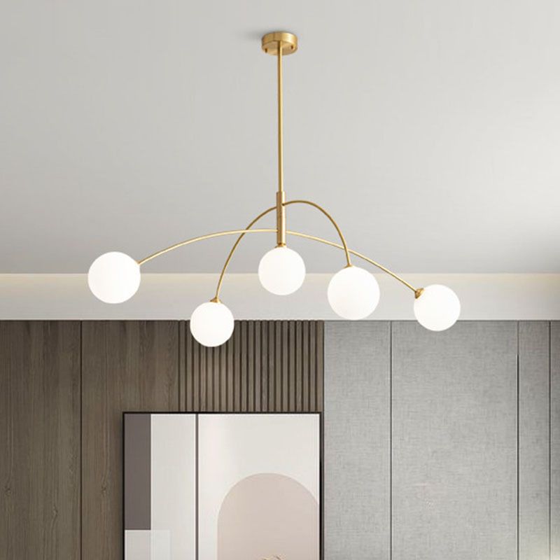 Valentina Pendant Light Globe Modern, Metal/Glass, Black/Gold, Bedroom - Neutral Decor