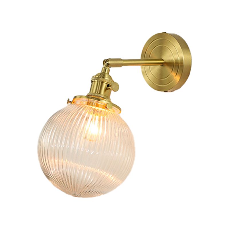 Valentina Luxury Globe/Flower Glass Vanity Wall Lamp, Gold, Bedroom - Neutral Decor