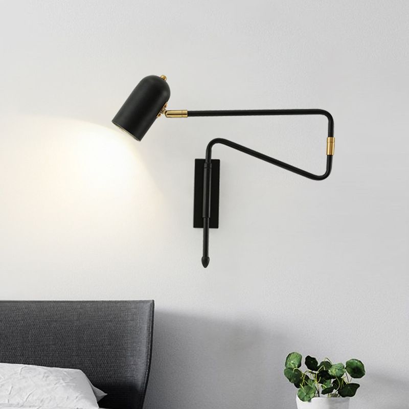 Aria Wall Lamp Modern, Metal Adjustable, Black/Gold, Study - Neutral Decor