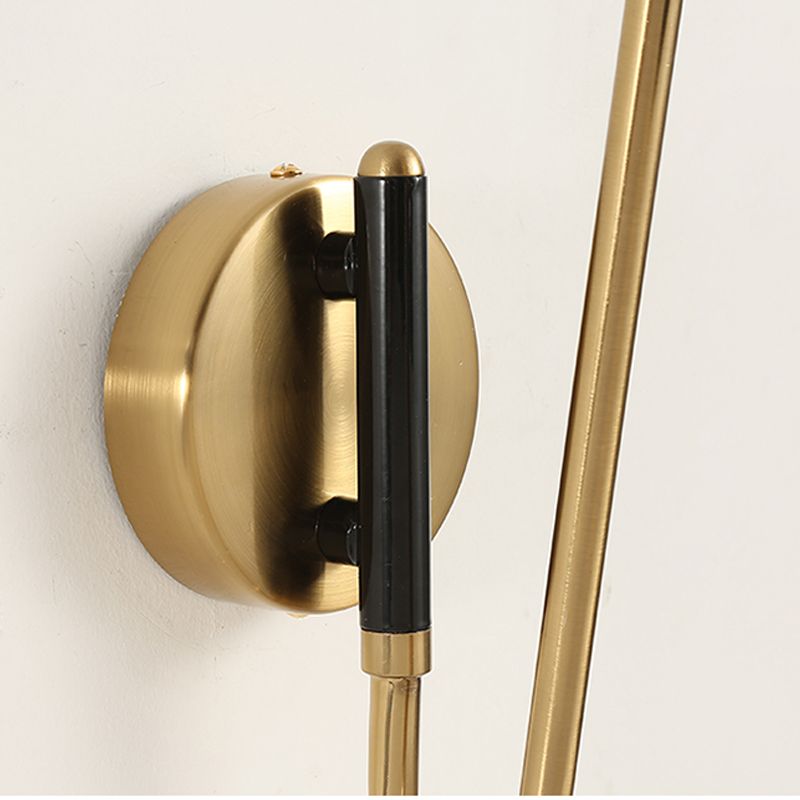 Epoch Industrial Swing Arm Vanity Wall Lamp, Black/Gold - Neutral Decor