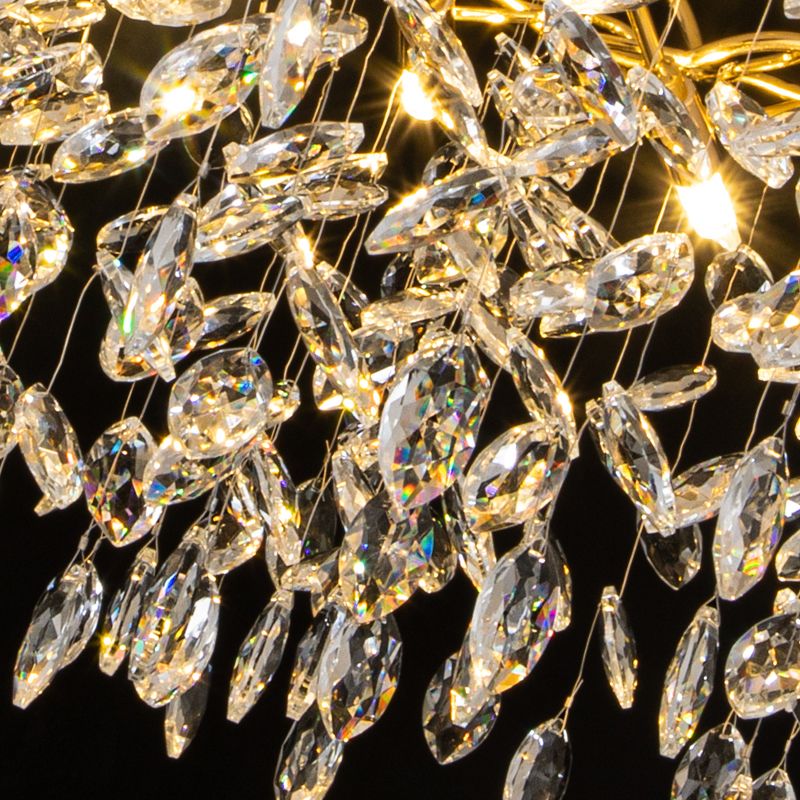Kristy Contemporary Gold Glass Crystal Chandelier - Neutral Decor