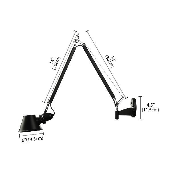 Epoch Modern Simple Adjustable Wall Lamp, Black/Chrome, Bedroom - Neutral Decor