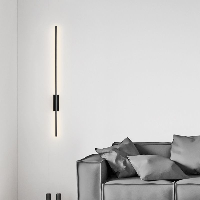 Arisha Modern Linear Metal&Acrylic Bedroom Wall Lamp, Black/Brass - Neutral Decor